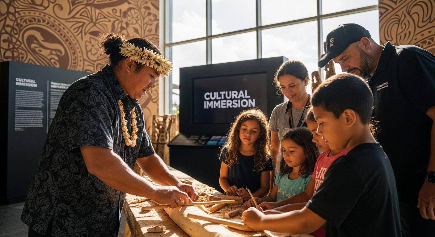 Hawaiian culture theme park interaction