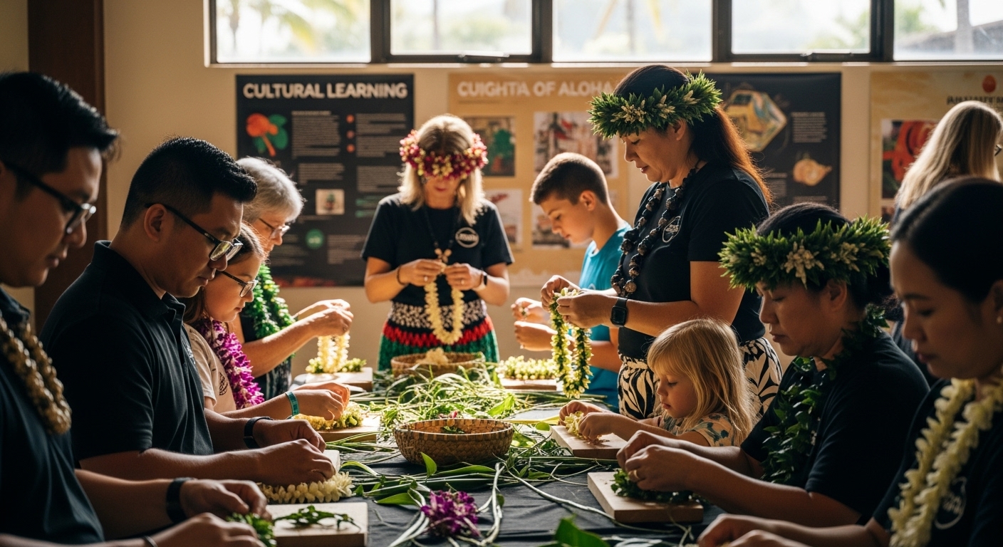 Hawaiian cultural workshop hands-on learning