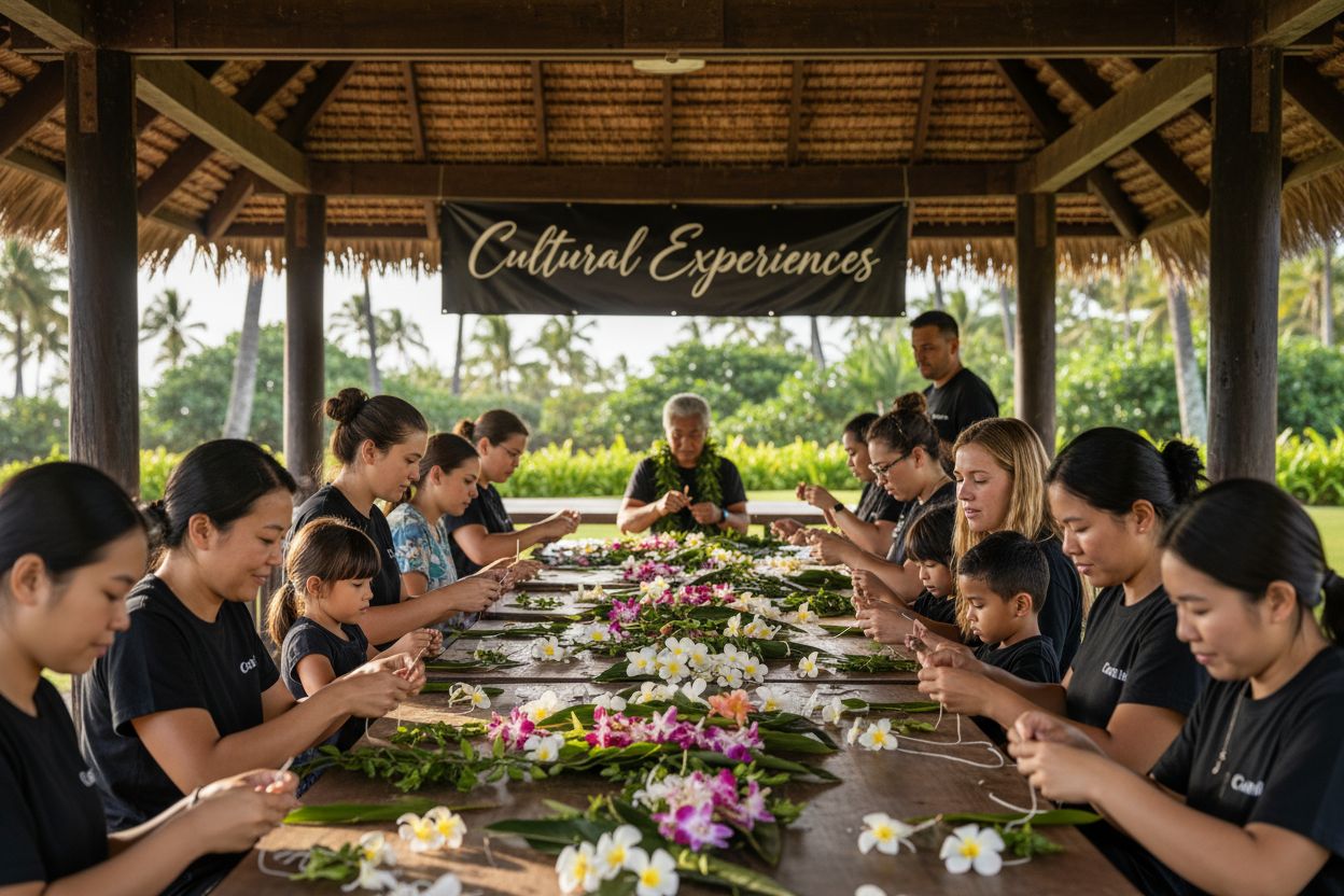 Hawaiian lei making cultural