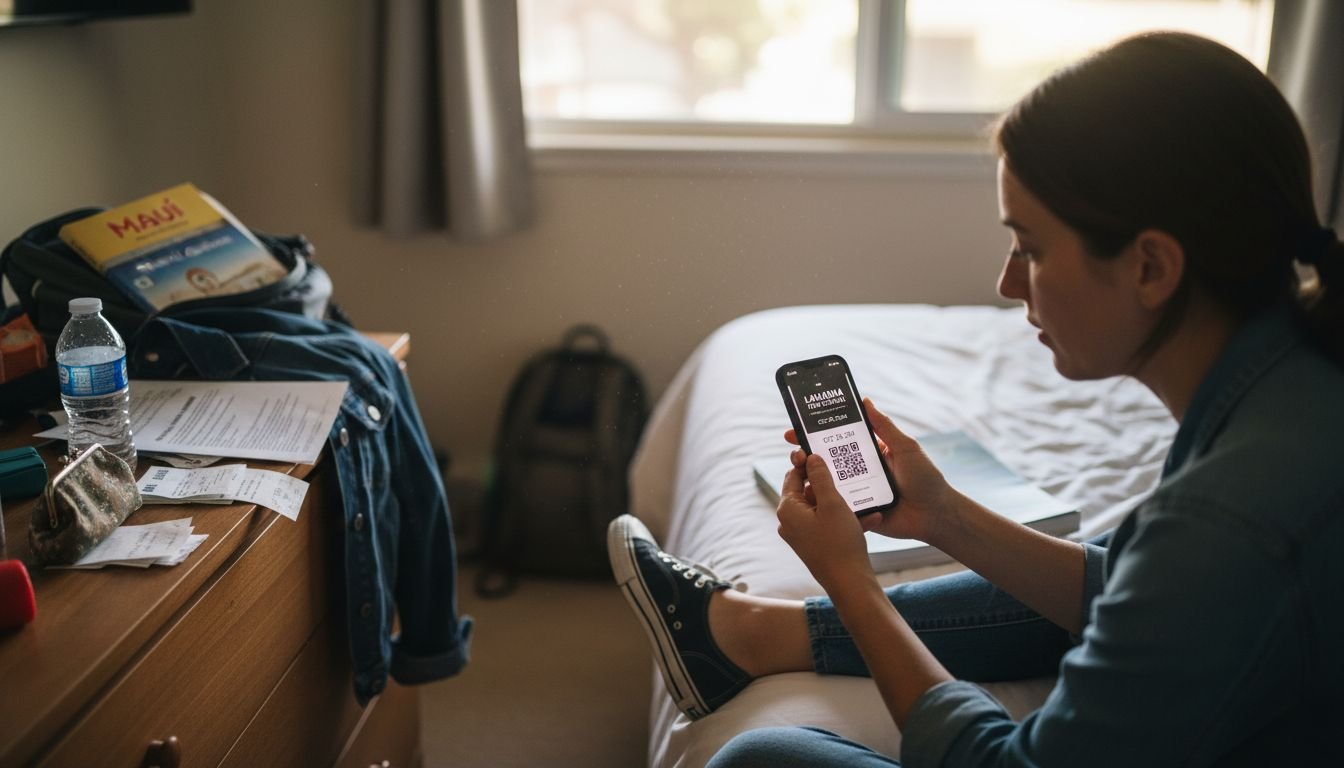 Woman preparing for immersive theater visit