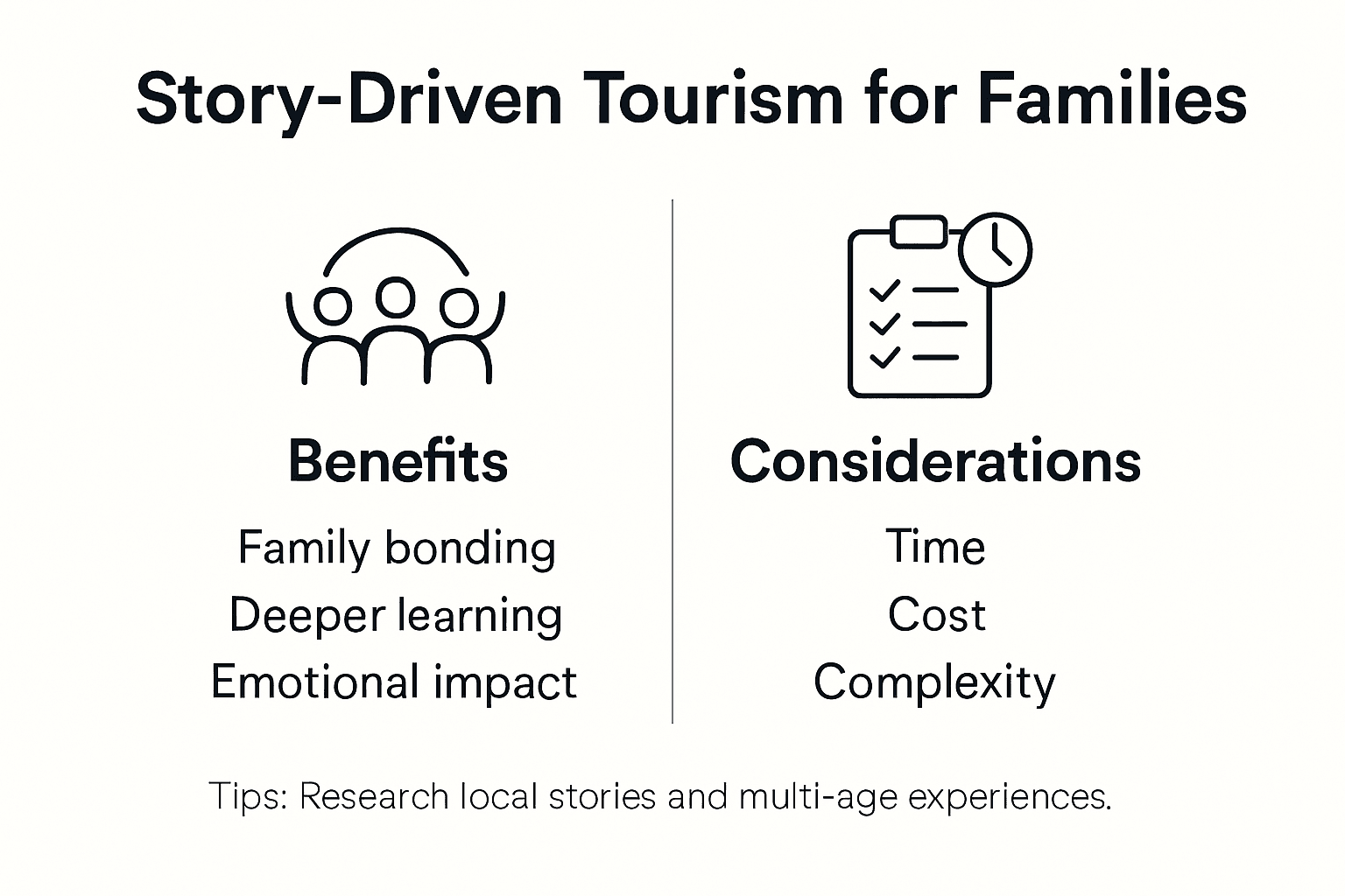 Infographic on essentials of story-driven tourism