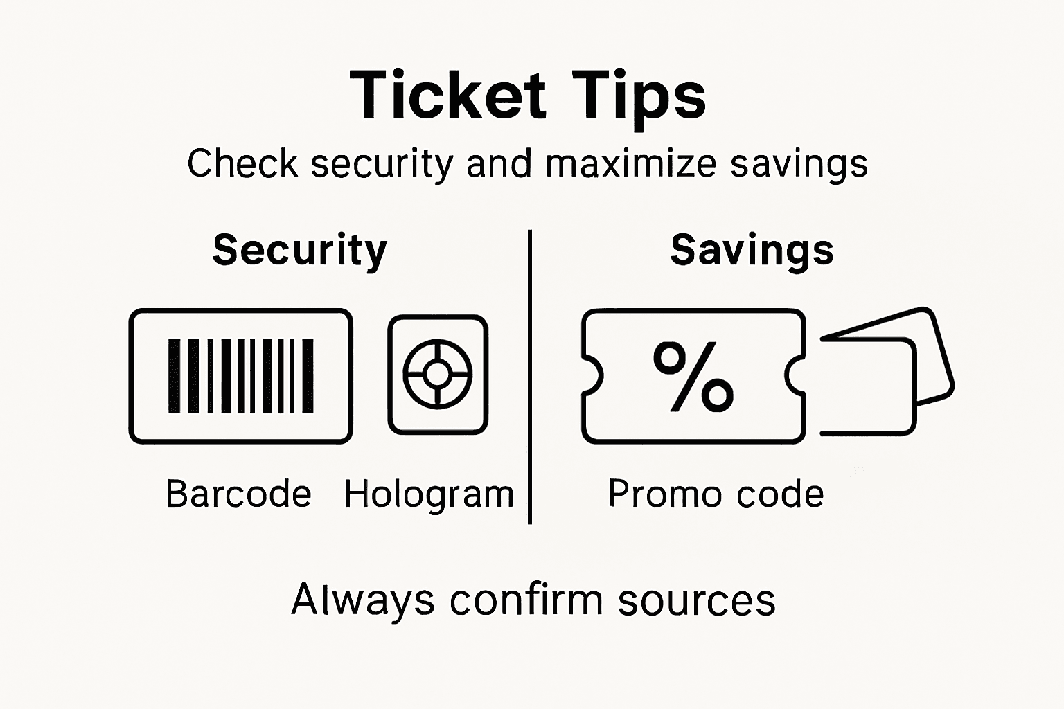 Infographic on ticket security and savings steps