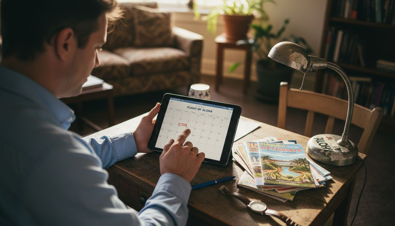 Selecting Flight of Aloha ticket date