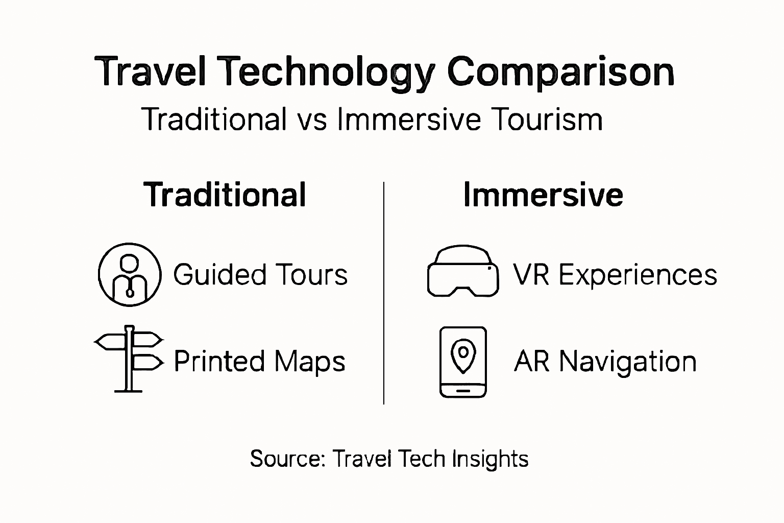 Infographic showing traditional versus immersive tourism