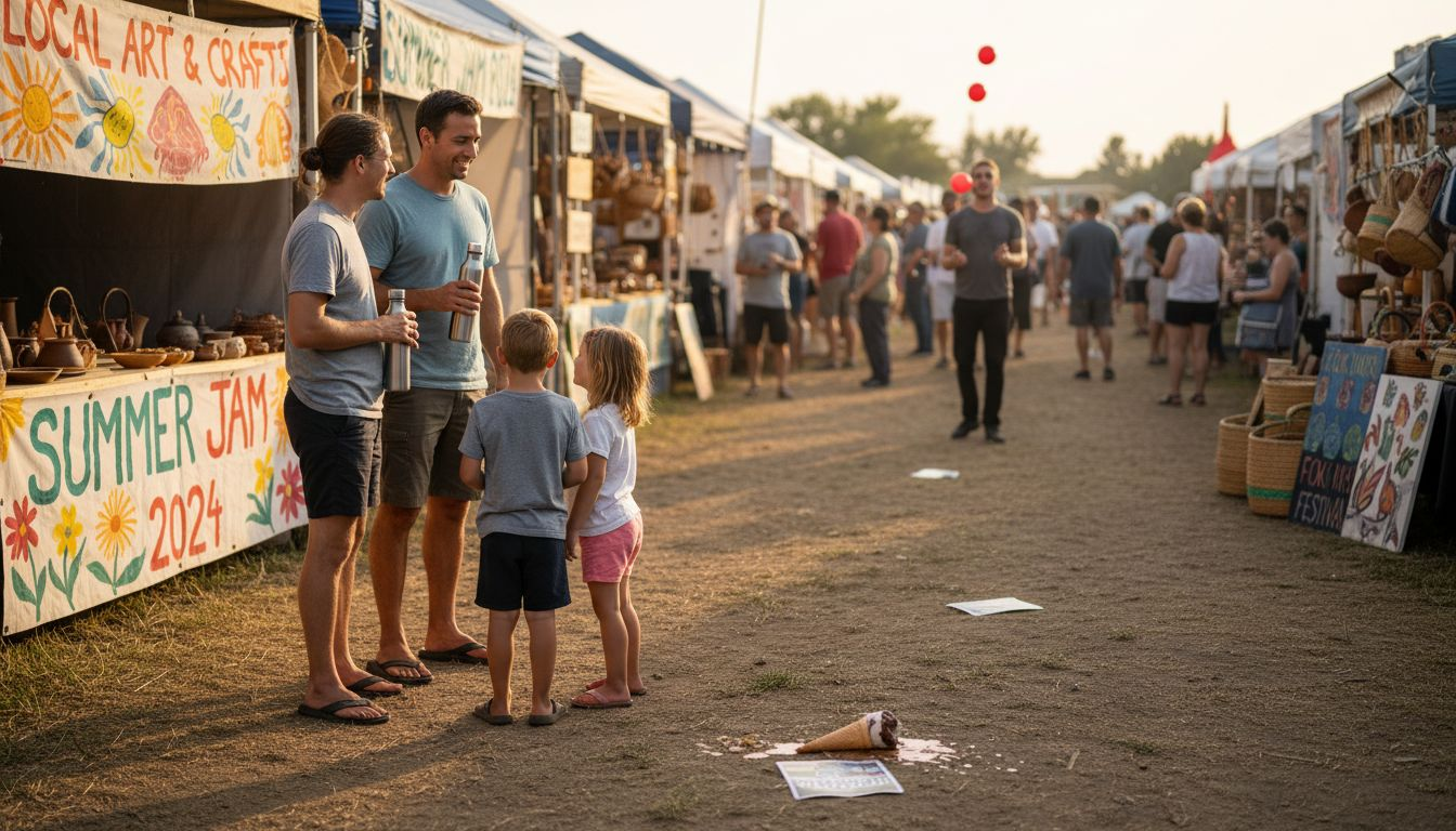 Family experiencing local cultural festival together