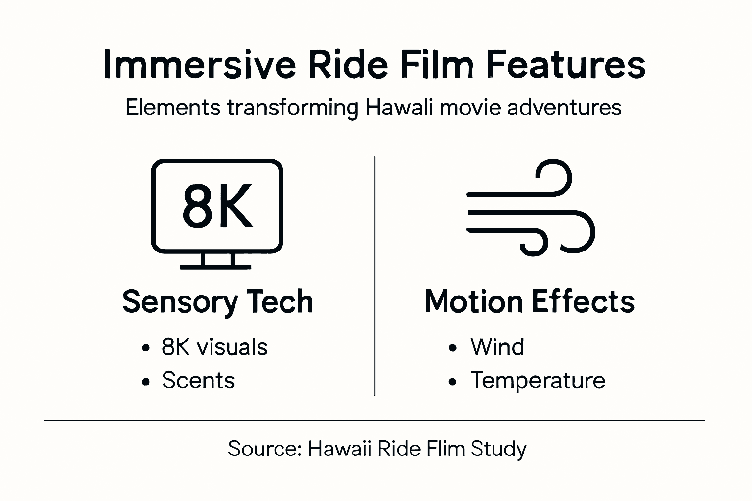 Infographic of features in immersive ride films