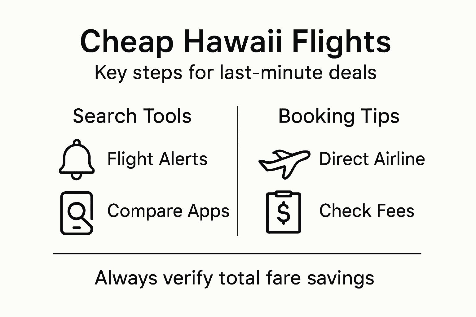 Infographic on finding cheap Hawaii flights steps