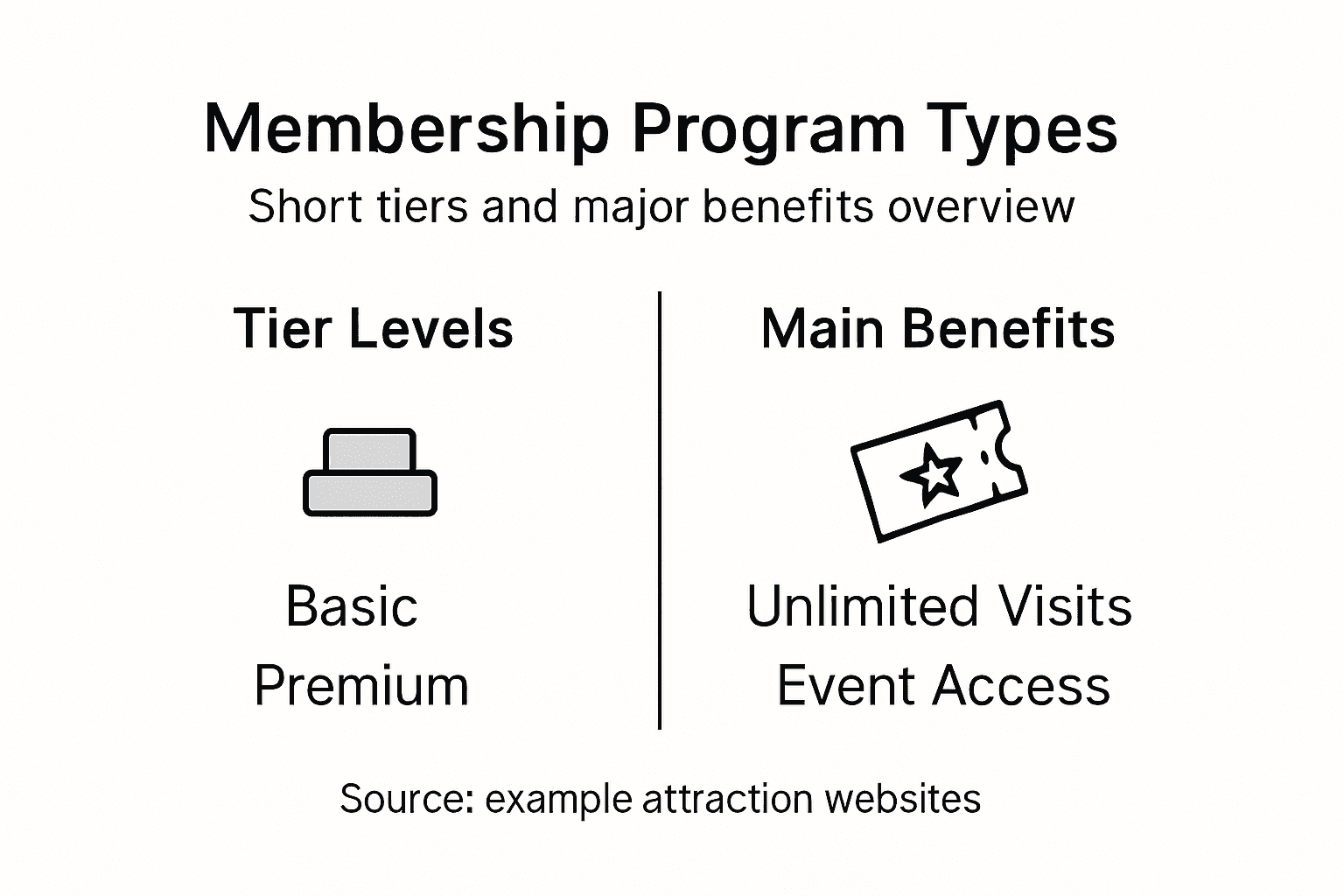 Infographic showing membership tiers and benefits