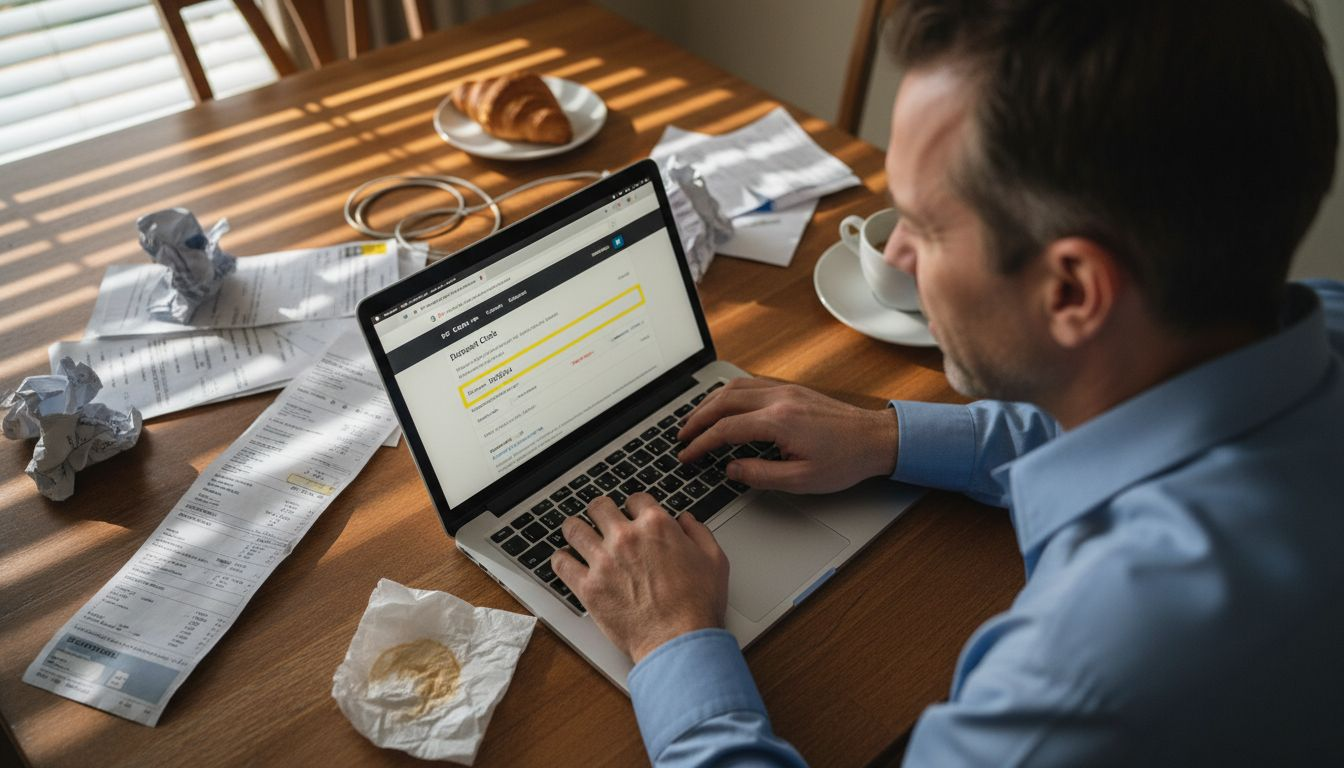 Person entering promo code for flight booking