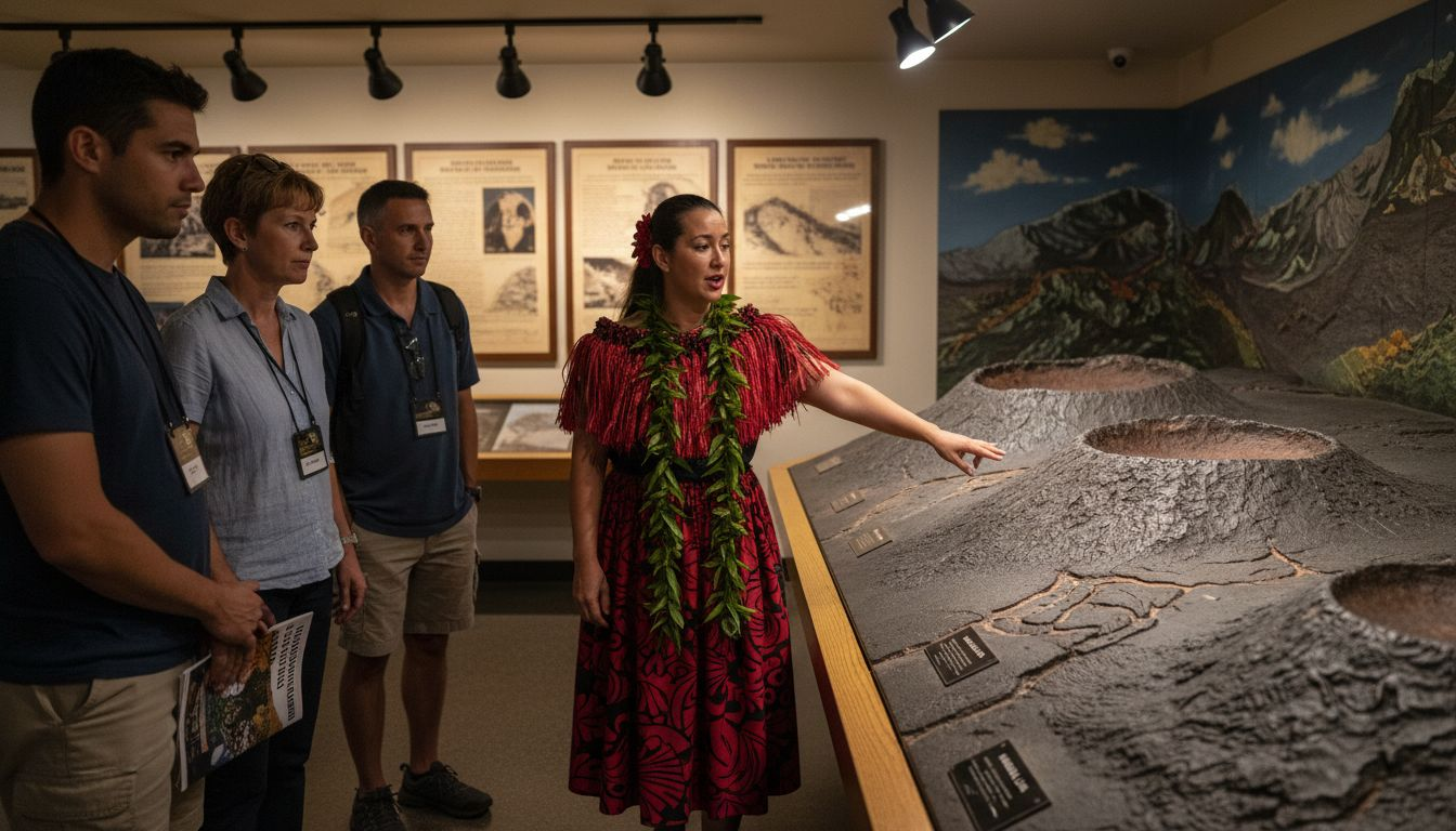 Storyteller explains Pele at volcano exhibit