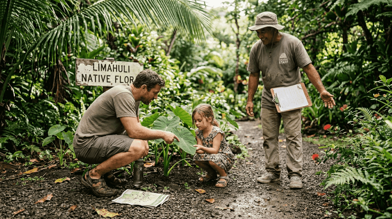 Family explores native plants at Limahuli Garden