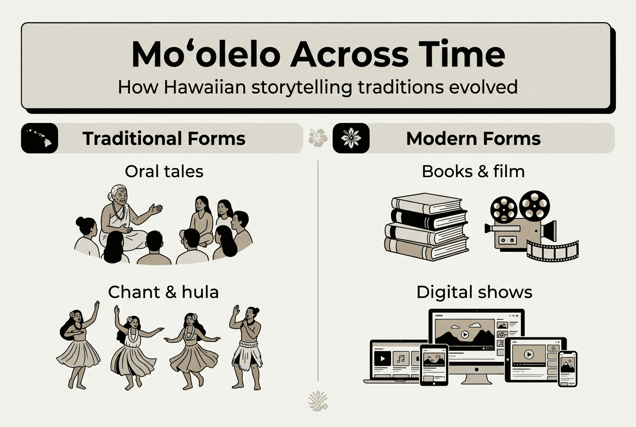Infographic comparing traditional and modern storytelling