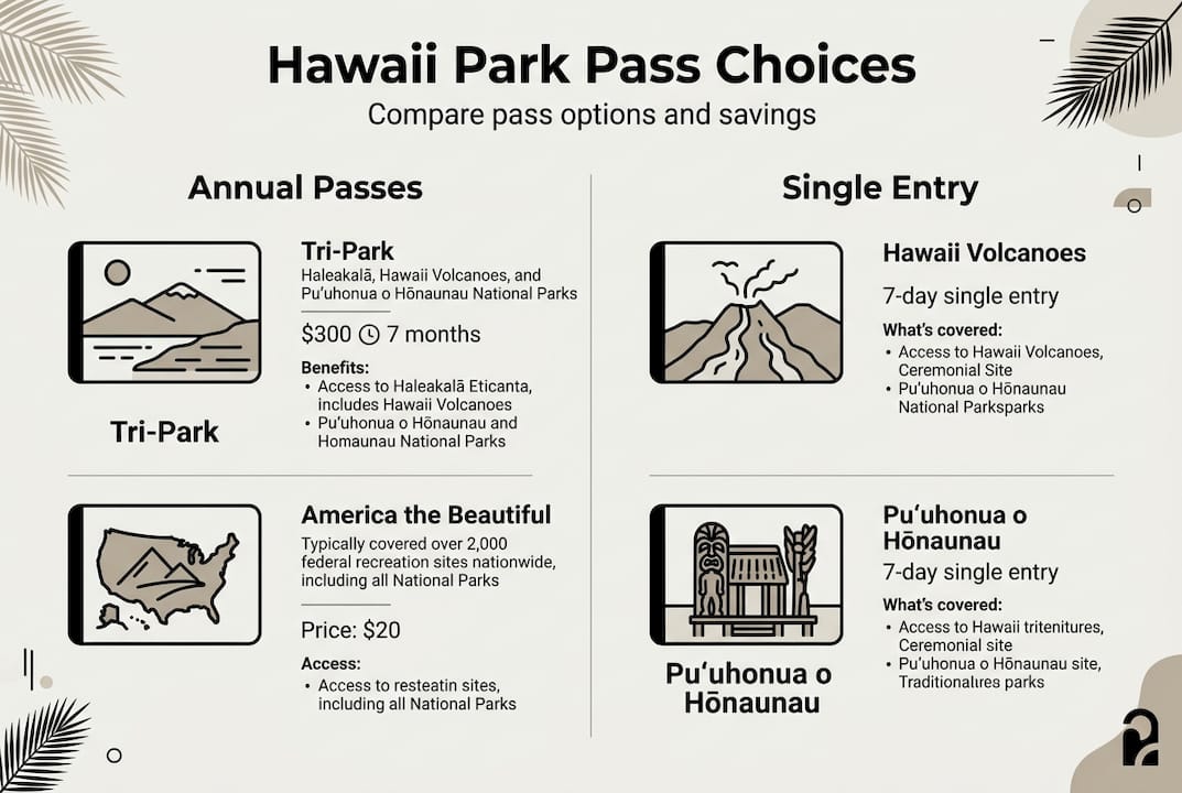 Infographic comparing Hawaii park pass options
