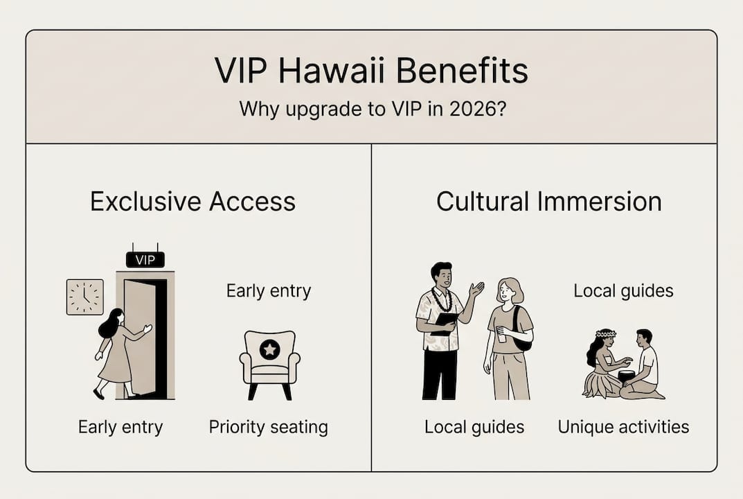 Infographic summarizing Hawaii VIP experience benefits