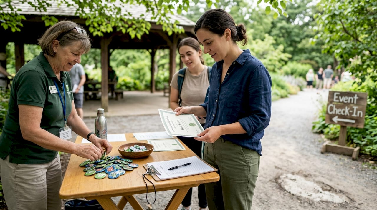Guest receiving certificate at cultural activity
