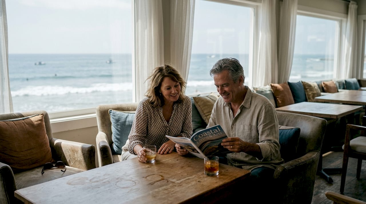 Guests relax in oceanview VIP lounge