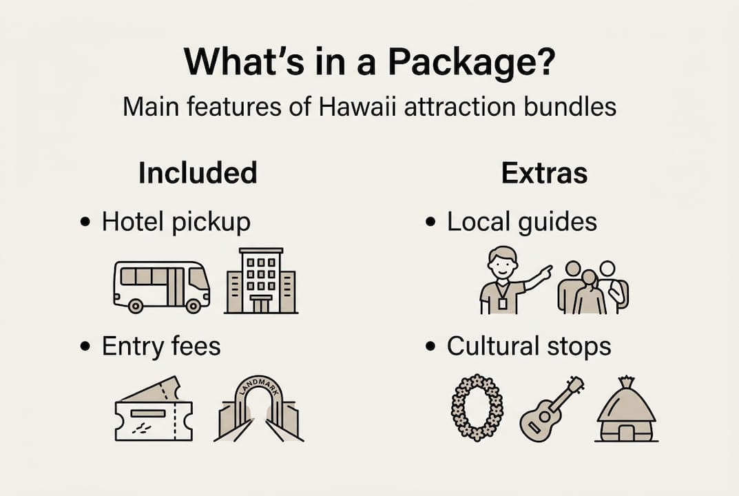 Infographic of Hawaii package features overview
