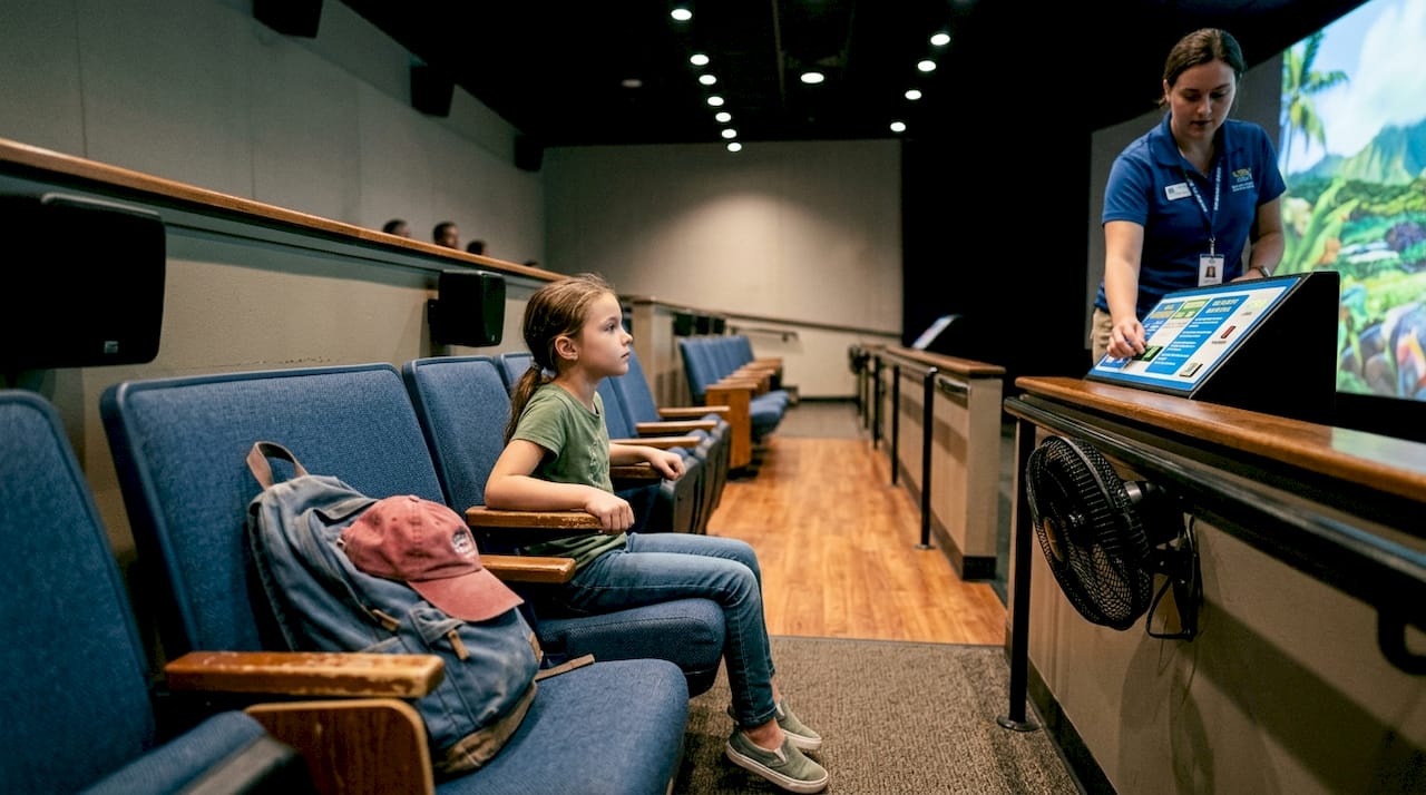 Child experiencing immersive tech show in Hawaii