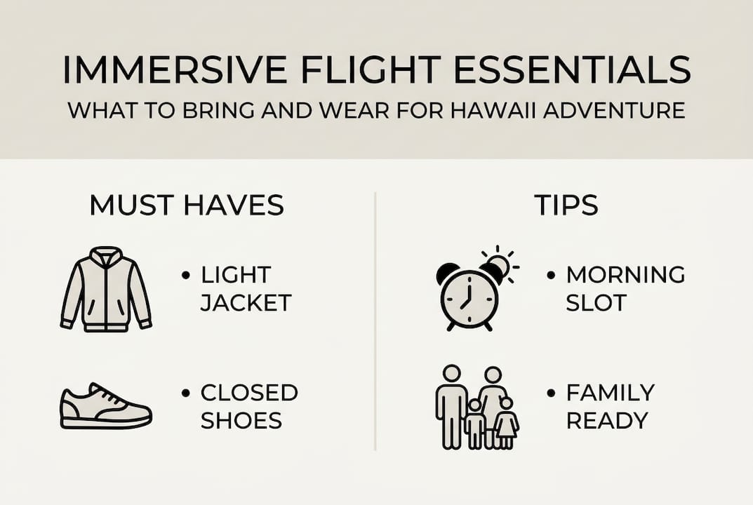 Infographic shows immersive flight essentials checklist