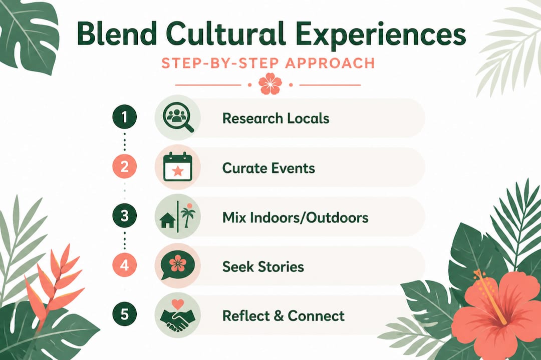 Infographic showing steps to blend cultural experiences