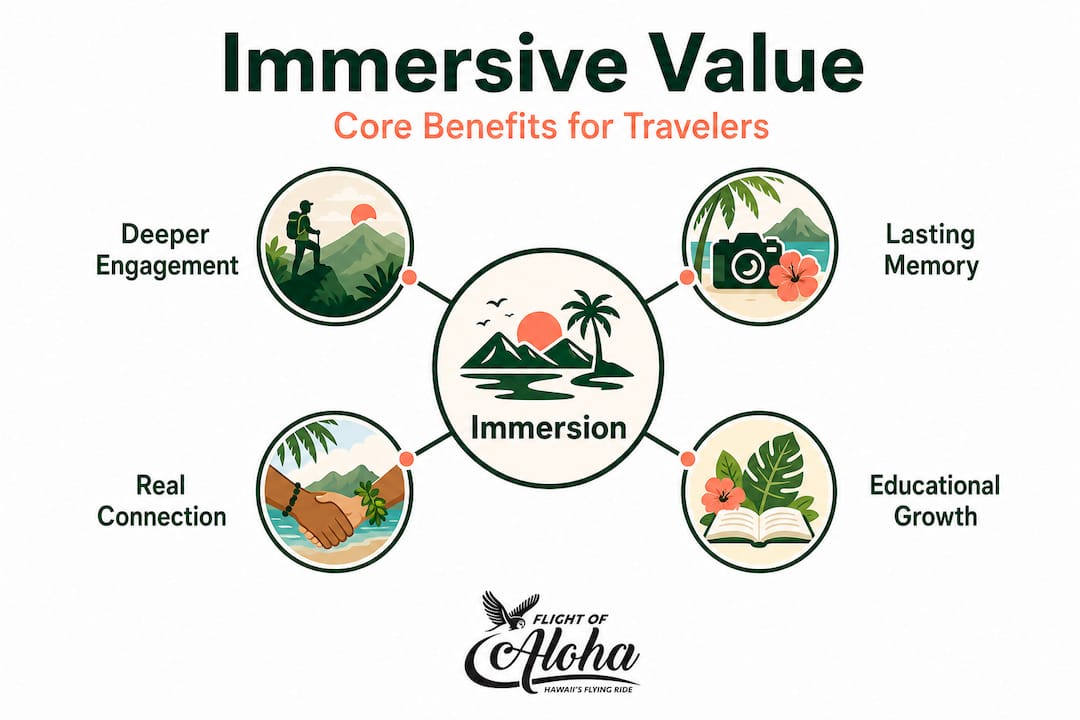 Infographic of immersive travel benefits hierarchy