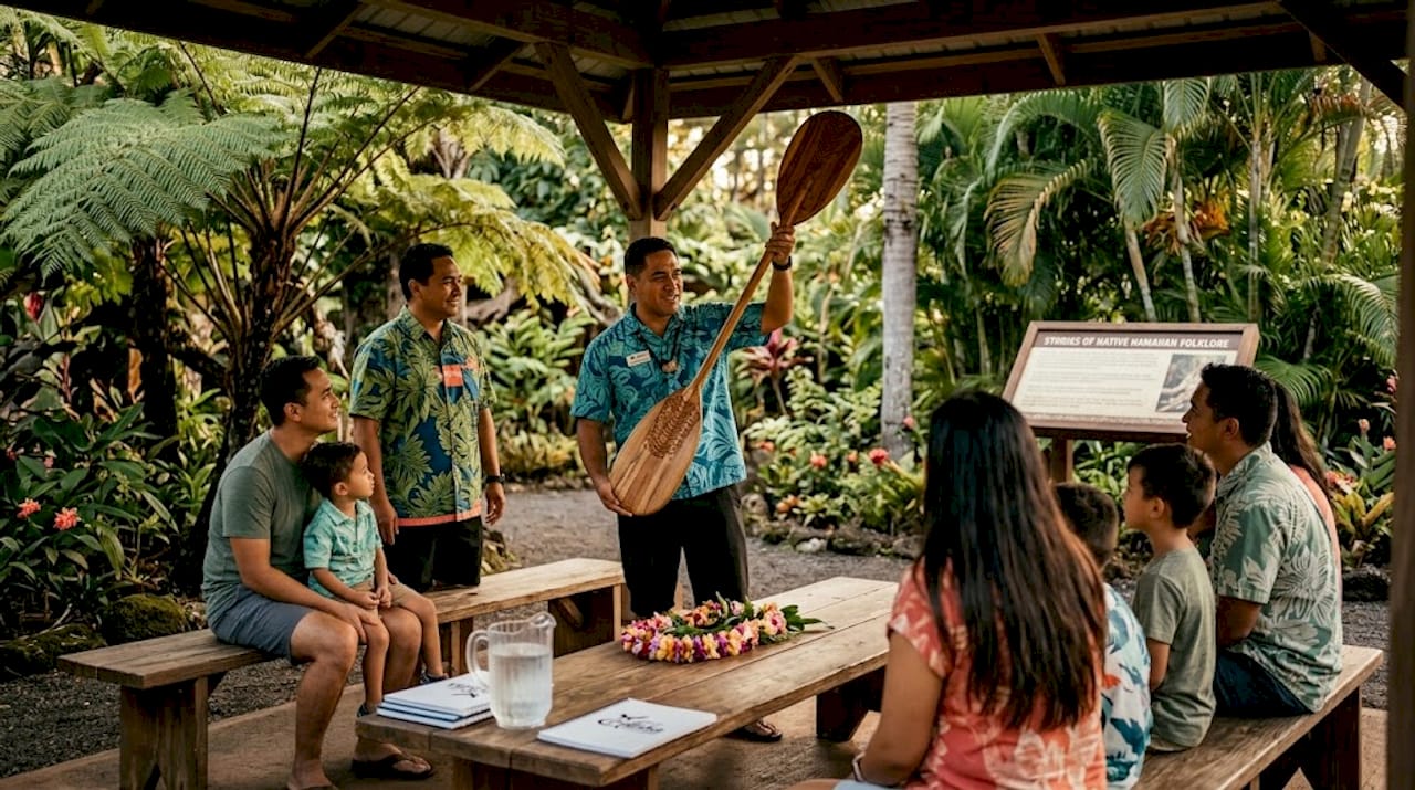 Guided family Hawaiian storytelling session