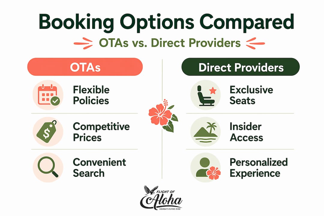 Infographic comparing OTA and direct booking