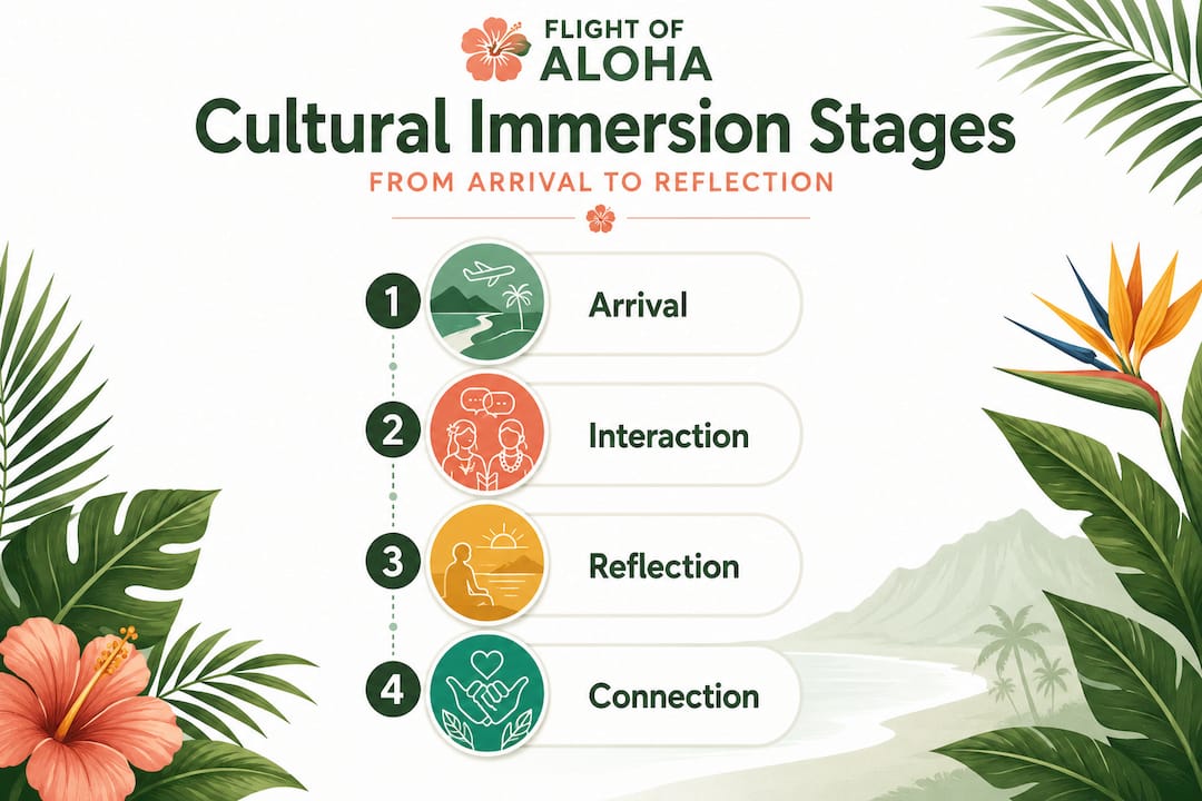 Infographic showing cultural immersion stages