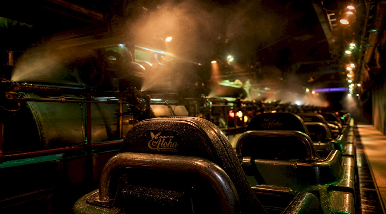 Interior view of NightFlight Expedition ride vehicle