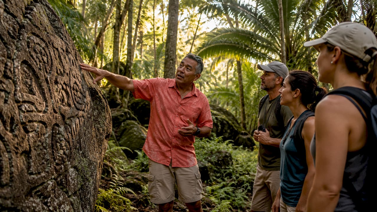 Local guide explaining cultural heritage site