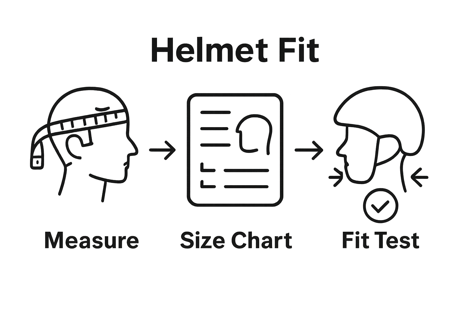 Helmet sizing step by step: measure, select, test