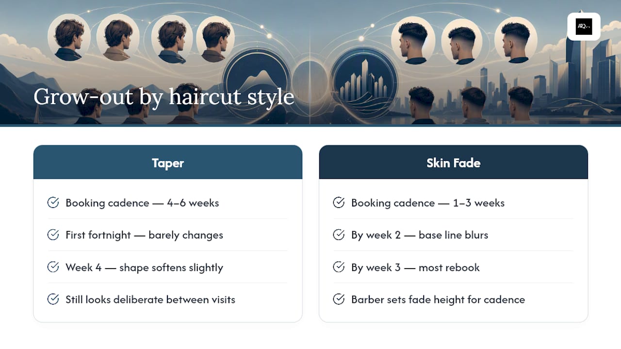 Taper and fade booking interval comparison
