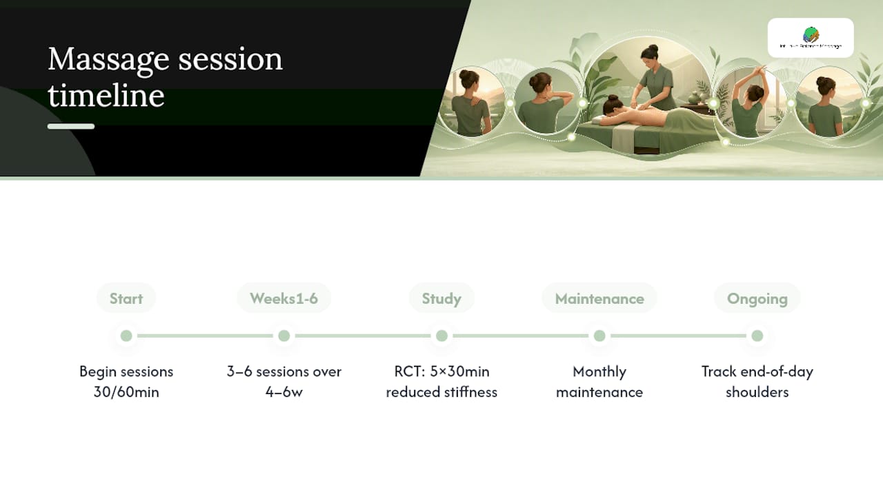 Upper back massage session frequency timeline
