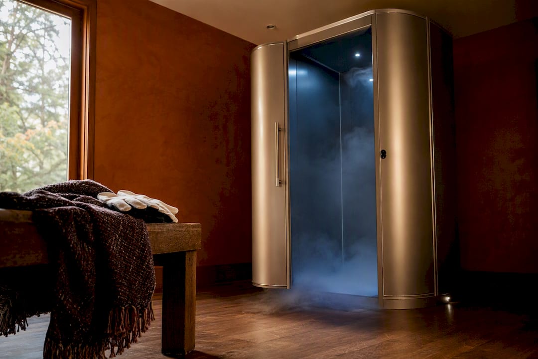Whole-body cryotherapy chamber with vapor