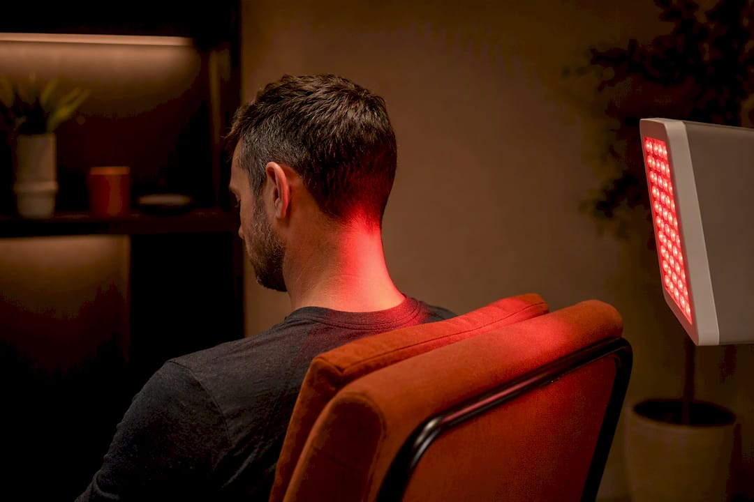 Red light therapy directed at neck