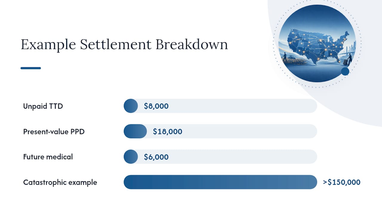 Proportional workers comp settlement breakdown