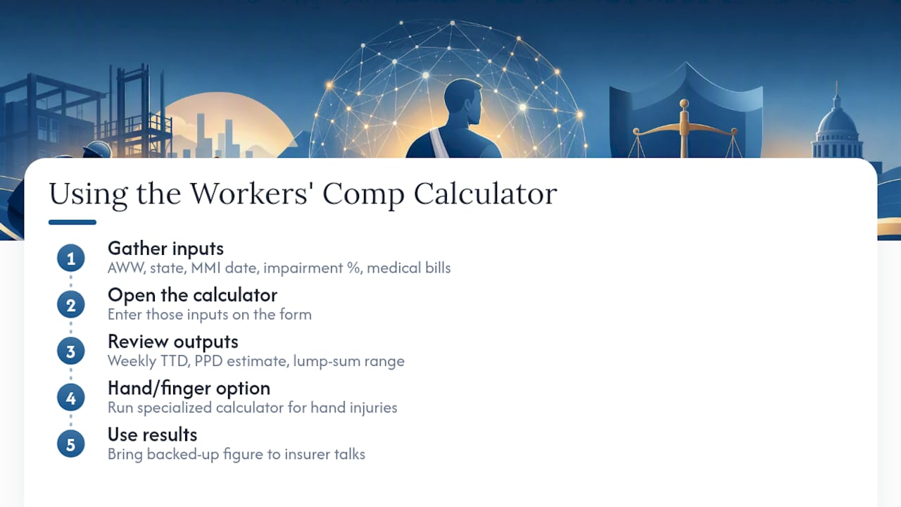 Try the Free Workers' Comp Calculator for Your Burn Claim — overview diagram