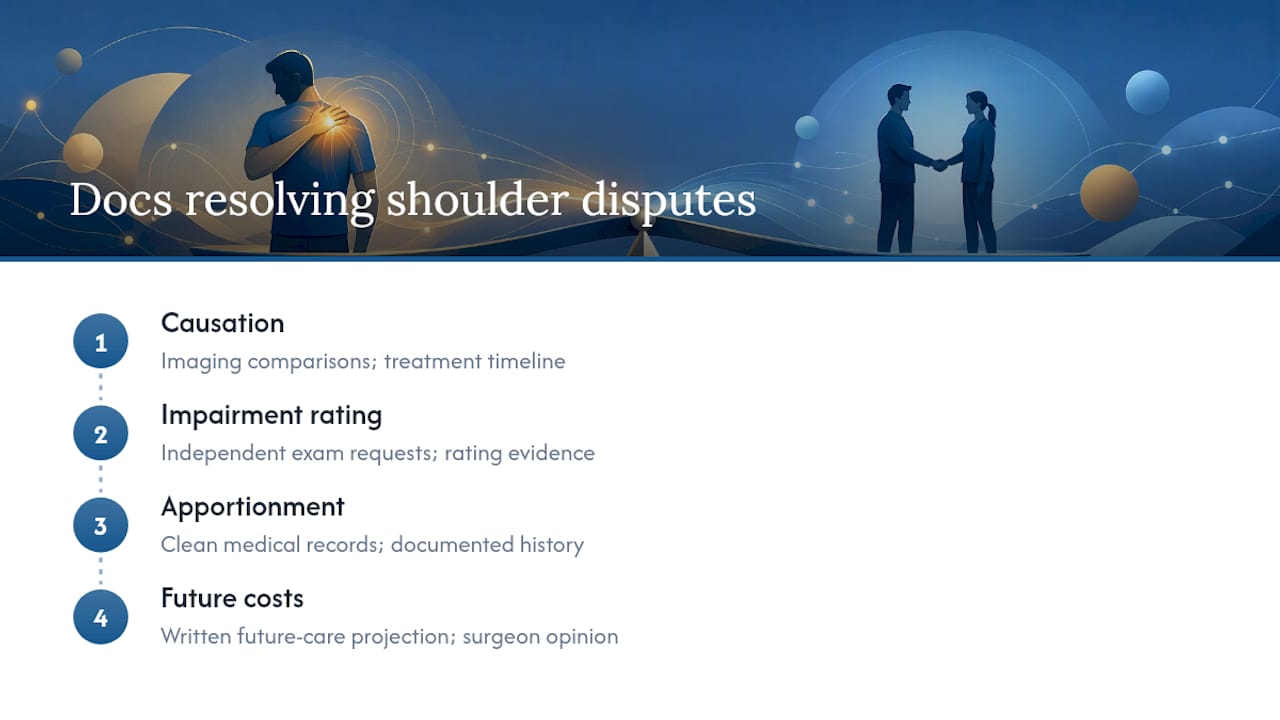 Four documented shoulder settlement dispute areas