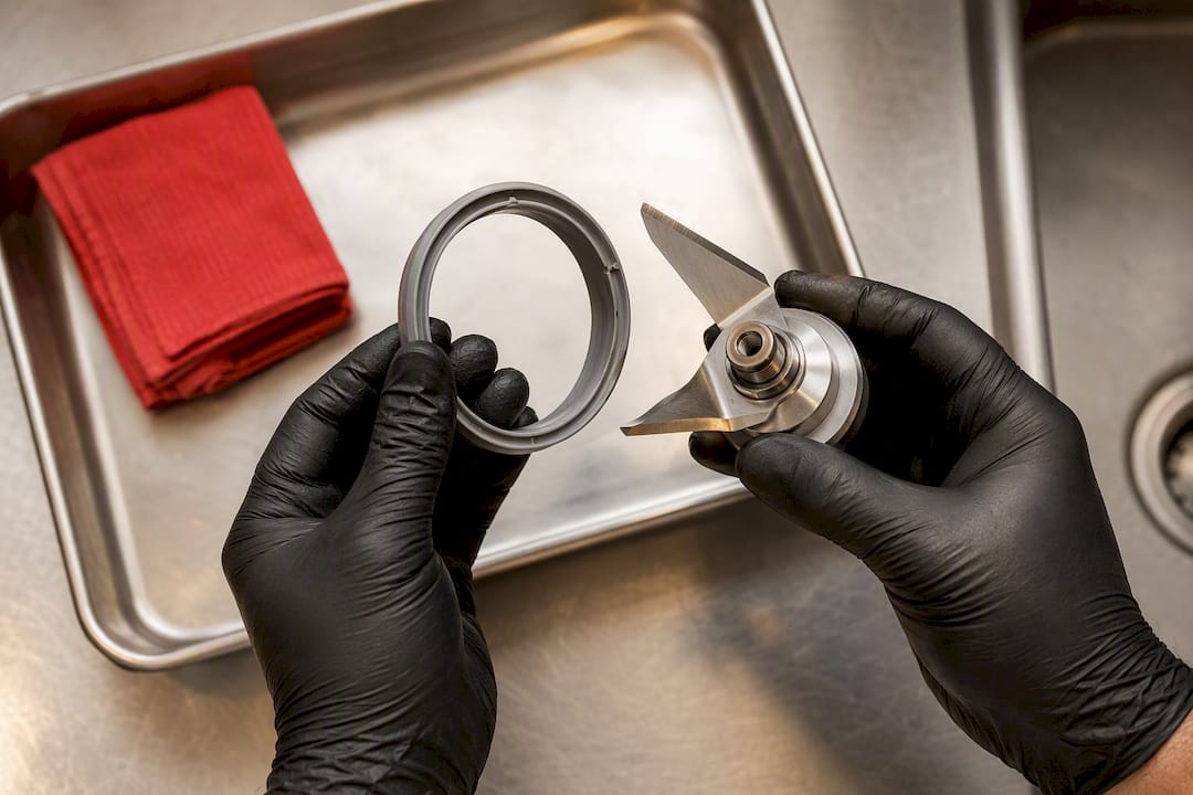 Removable blade seal components ready for cleaning