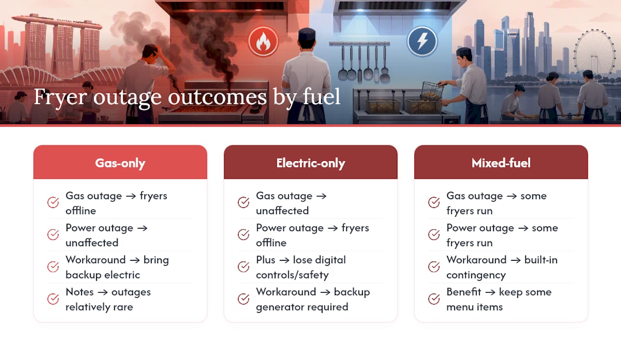 What happens to your fryer during a power or gas outage? — overview diagram