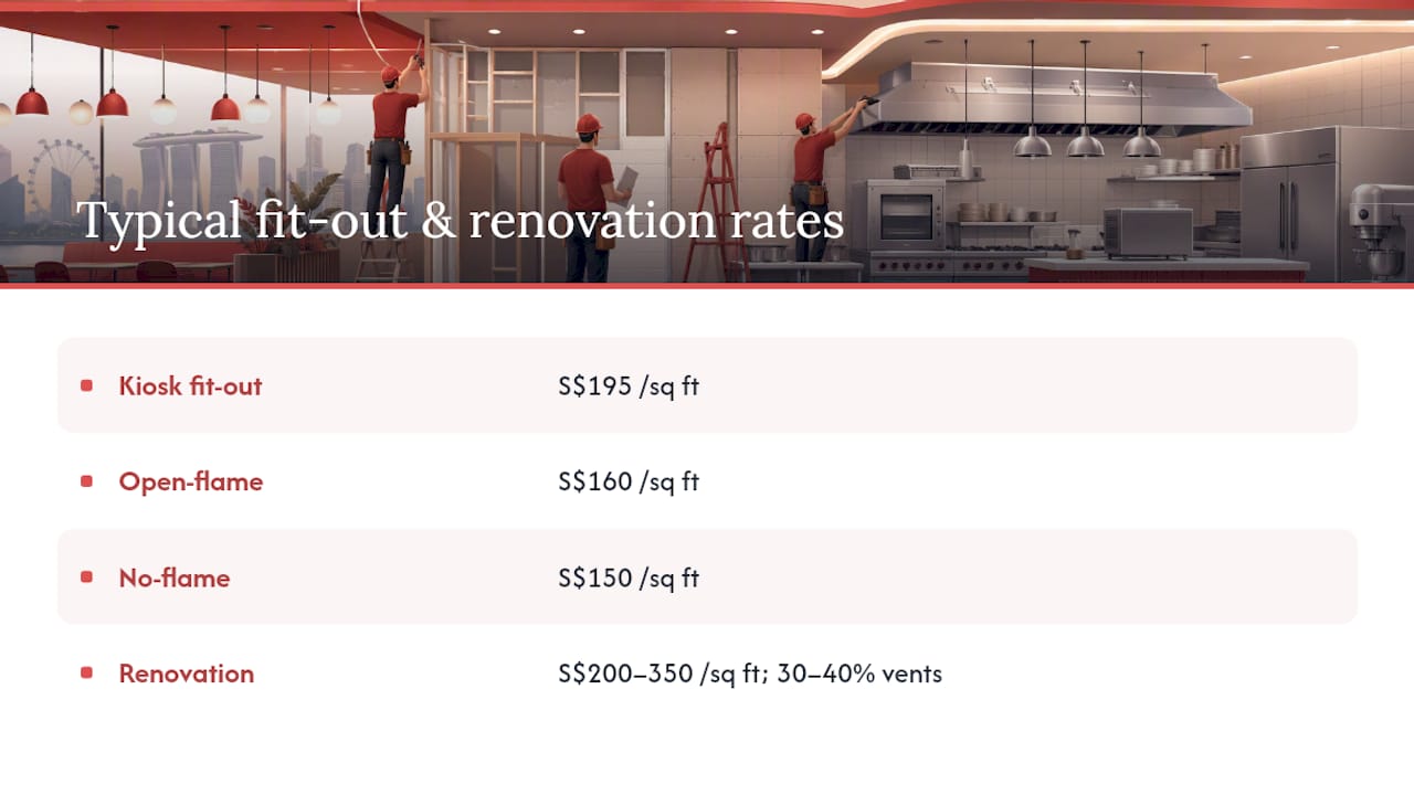 Singapore restaurant fit-out cost comparison