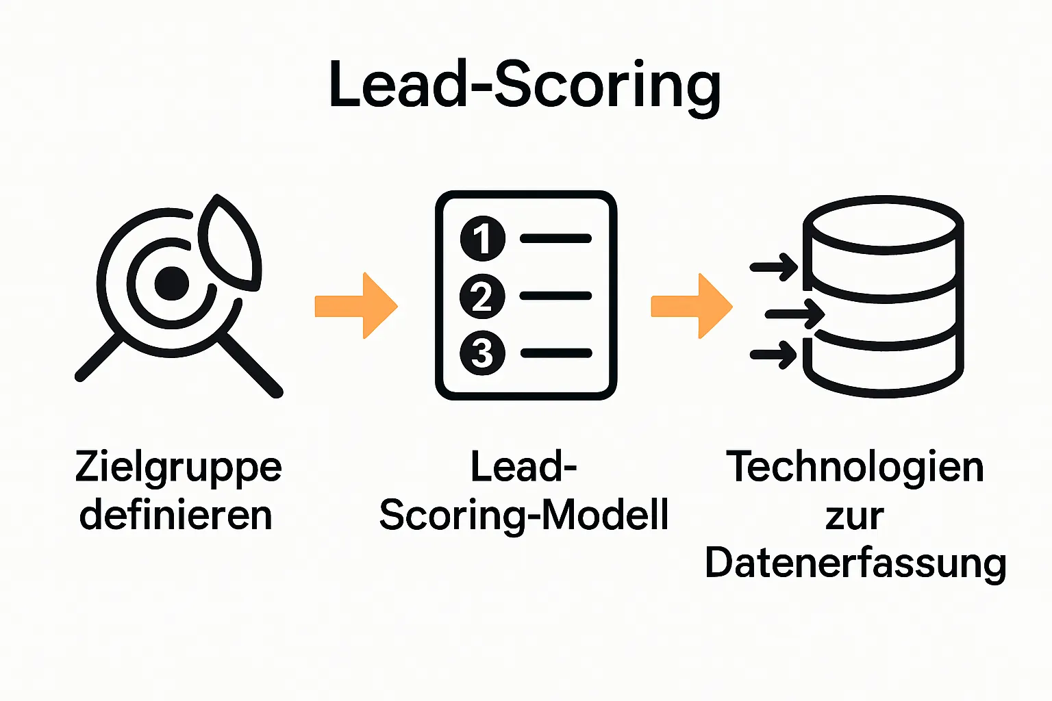 Step-by-step infographic with icons for lead qualification process