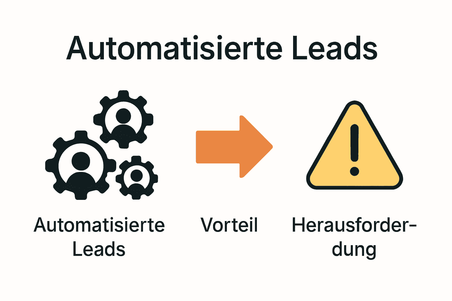 Infografik: Automatisierte Leads, Effizienzvorteile, Herausforderungen