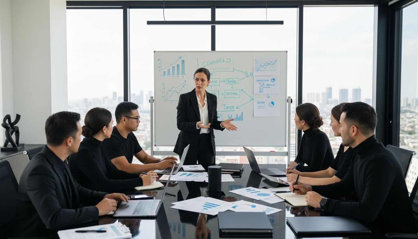 Vertriebsmeeting modernes Büro