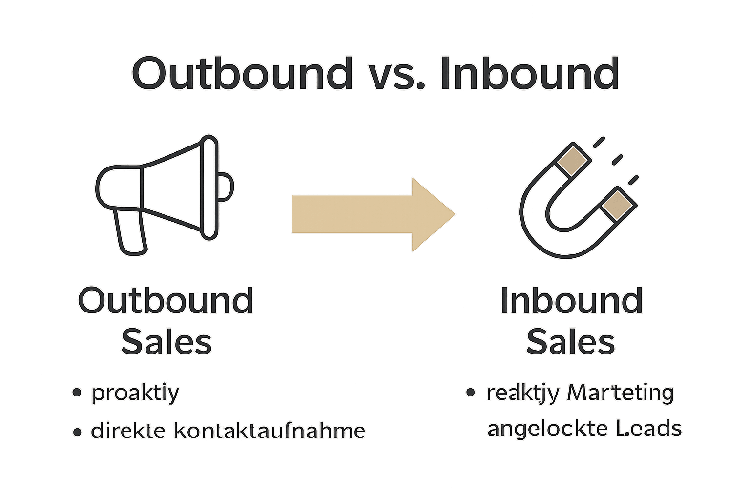 Infografik Outbound vs. Inbound Sales Vergleich