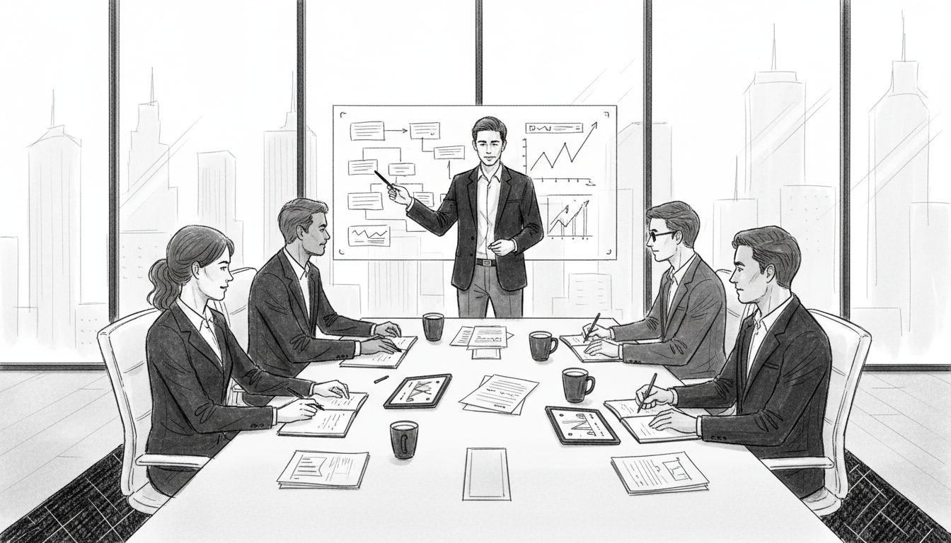 Business team planning lead generation strategy