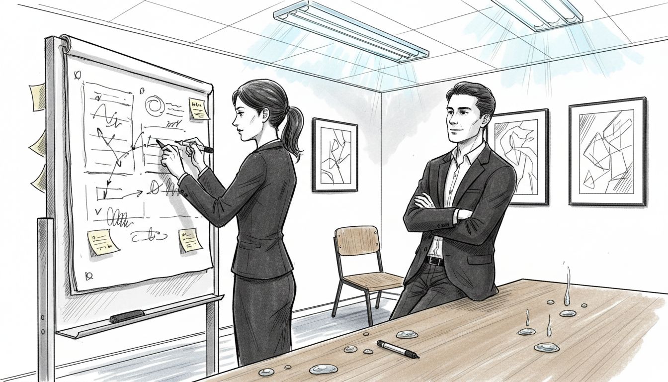 Zwei Vertriebler erarbeiten Rapport Techniken