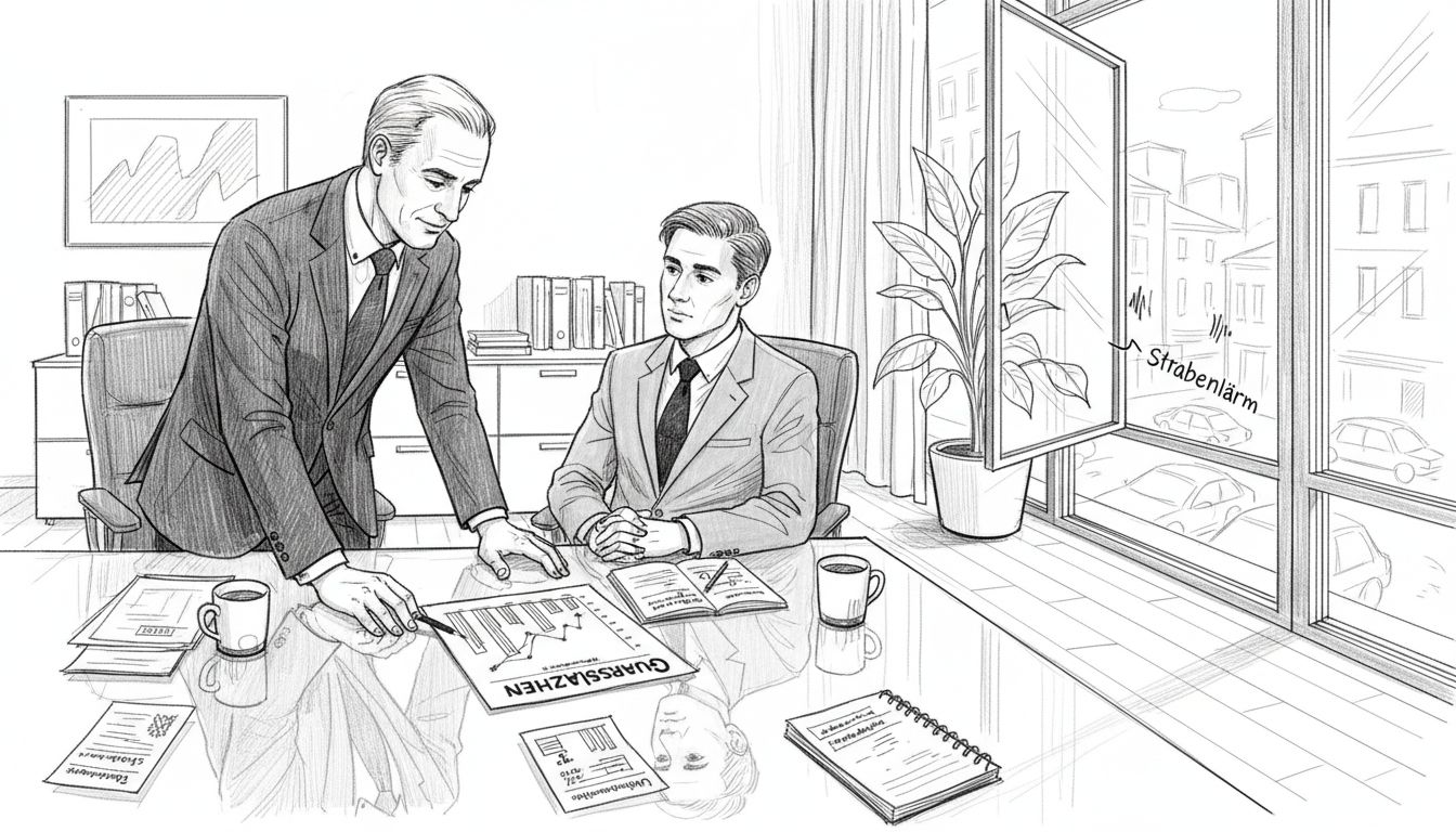 Eine Führungskraft erläutert im Meeting die strategische Ausrichtung des Unternehmens.