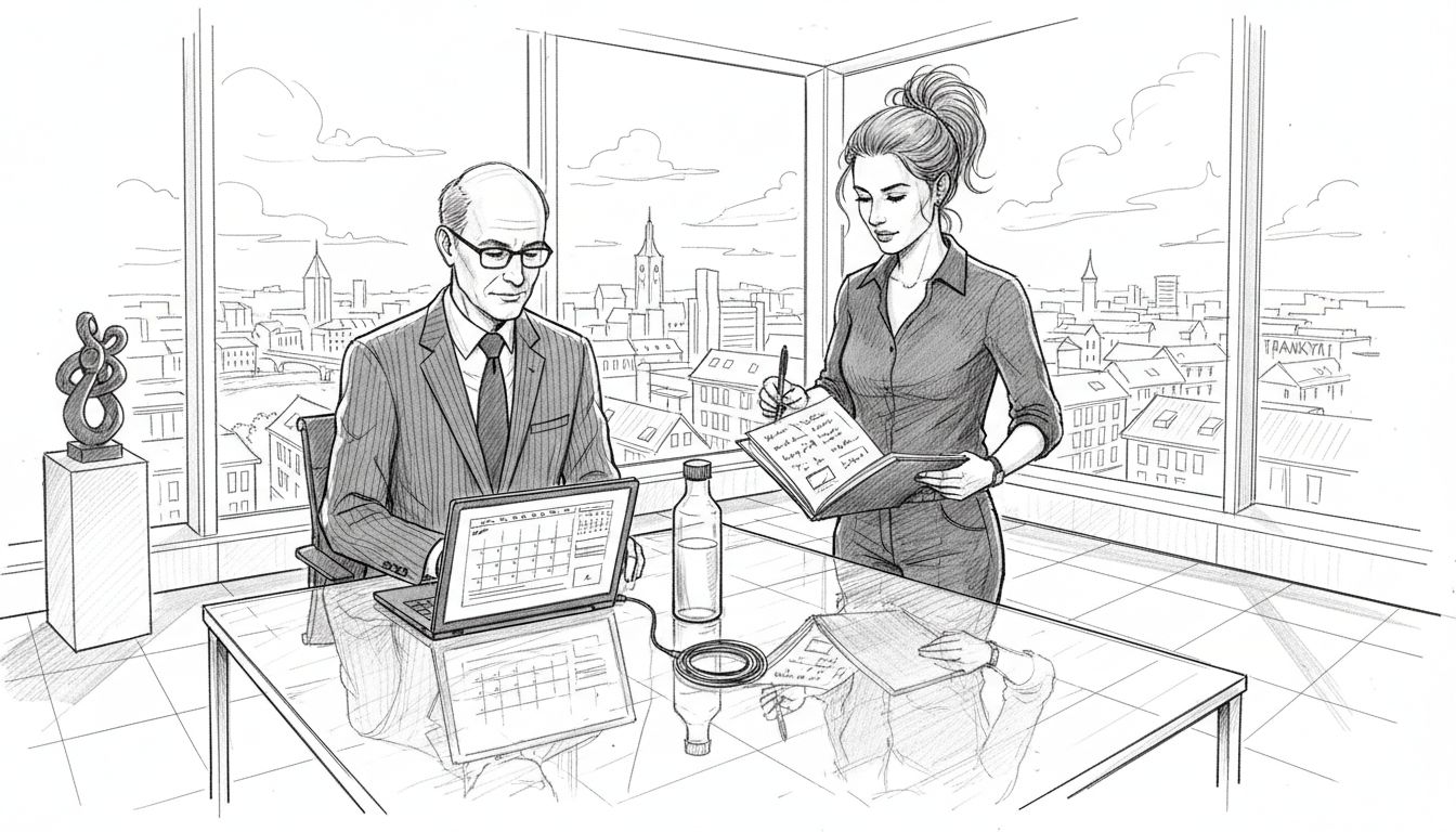 Besprechungsvorbereitung für Geschäftskunden im Chefbüro