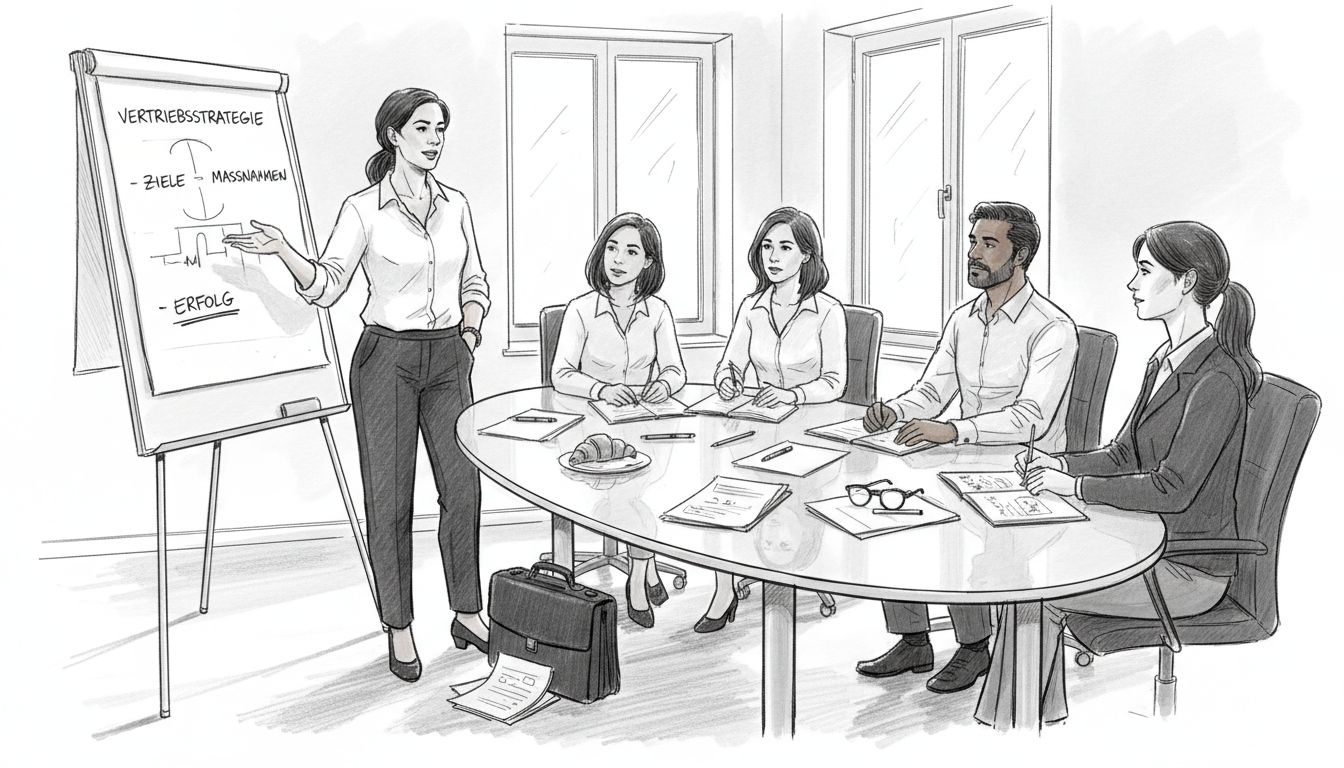 Das Vertriebsteam nimmt an einer Schulung mit einem Coach teil.